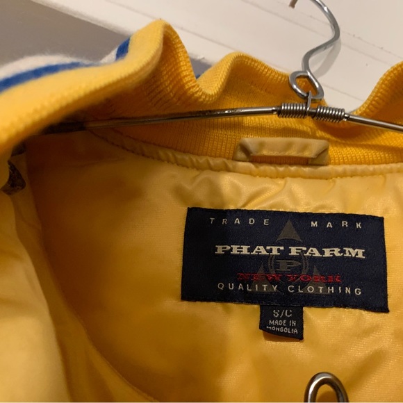 PHAT Farm Varsity Jacket. Warriors colors. Gold and Blue. size small - Picture 9 of 15
